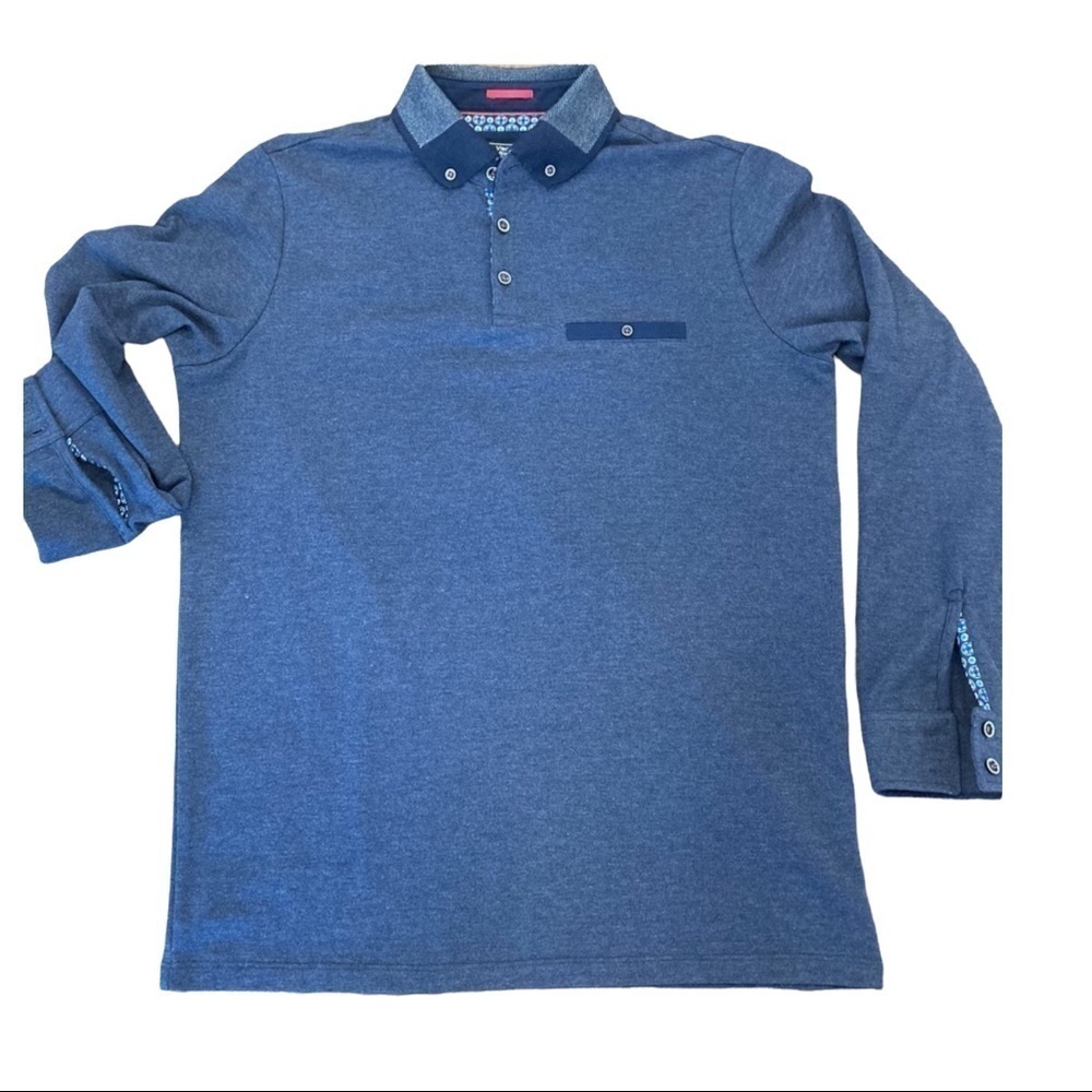 NWT Visconti Black M blue long sleeve polo shirt